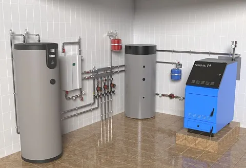 3D-визуализация системы отопления с буферной емкостью