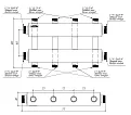 Коллектор для отопления на 4 потребителя dn25 (вход dn40) - размеры