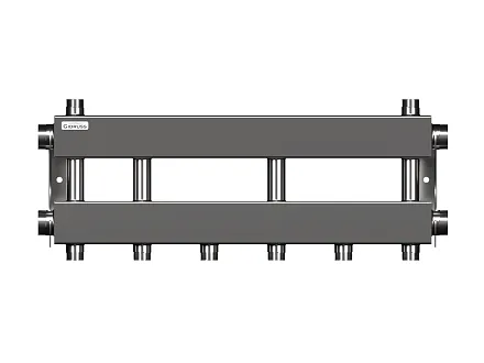 Нержавеющий коллектор для отопления на 3 потребителя dn25 (вход dn40) - MKSS-150-3x25