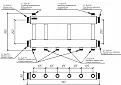 Коллектор для котельной на 3 контура G 1"  - размеры