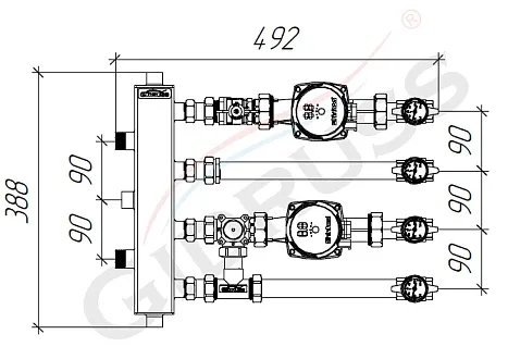 Подойдет для монтажа под настенным котлом вертикально или горизонтально