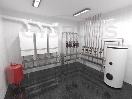 Каскадная котельная - Система отопления с настенными газовыми котлами объединенными в каскад