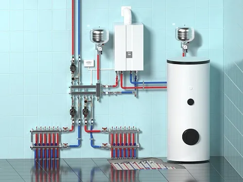 Схема отопления двухэтажного дома﻿ газовым настенным одноконтурным котлом