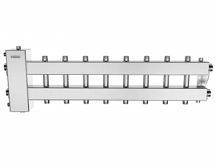 Нержавеющий коллектор с гидрострелкой на 8 - 9 контуров BMSS-150-9DU
