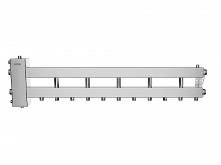 Нержавеющий коллектор с гидрострелкой на 6 контуров BMSS-150-6D