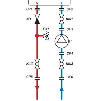 Анонс схемы обвязки настенного конденсационного котла 45-150 кВт