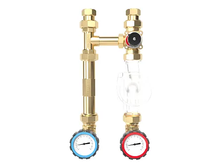 Насосная группа смесительная dn25 с трехходовым смесительным клапаном - NG-25C (KVs 6.3, под сервопривод WA-001)