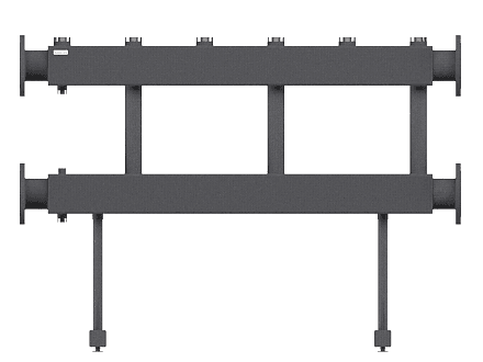 MK-1000-3x50 (до 1 мВт, 2 магистр. подкл. Фл.Ду100, 3 контура G 2″ вверх или вниз)