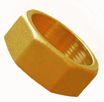 Гайка накидная FIT.UN-40 (Rp ½″, латунь ЛС59, восьмигранная, EPDM-прокладка)