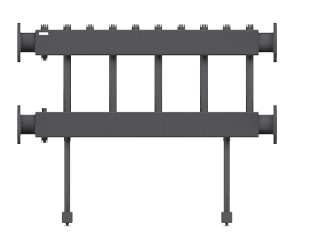 MK-1000-5x32 (до 1 мВт, 2 магистр. подкл. Фл.Ду100, 5 контуров G 1¼″ вверх или вниз)