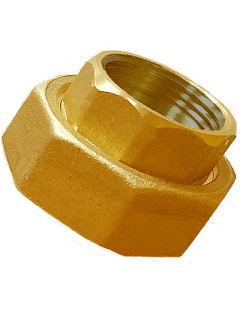 Гайка насосная FIT.PN-25 (для насосов DN25 с резьбой Rp 1 ½″, латунь ЛС59, EPDM-прокладка)