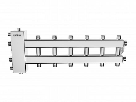 BMSS-100-7DU (до 100 кВт, подкл. котла G 1¼″, 3+3 контура G 1″, боковой контур G 1¼″, зеркально-матовая полировка)