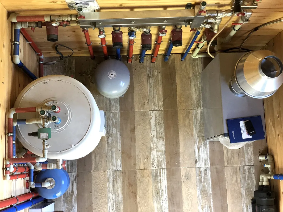 Монтаж отопления в дереянном доме Чеченской республике с Джалка (эксклюзивный вид сверху)