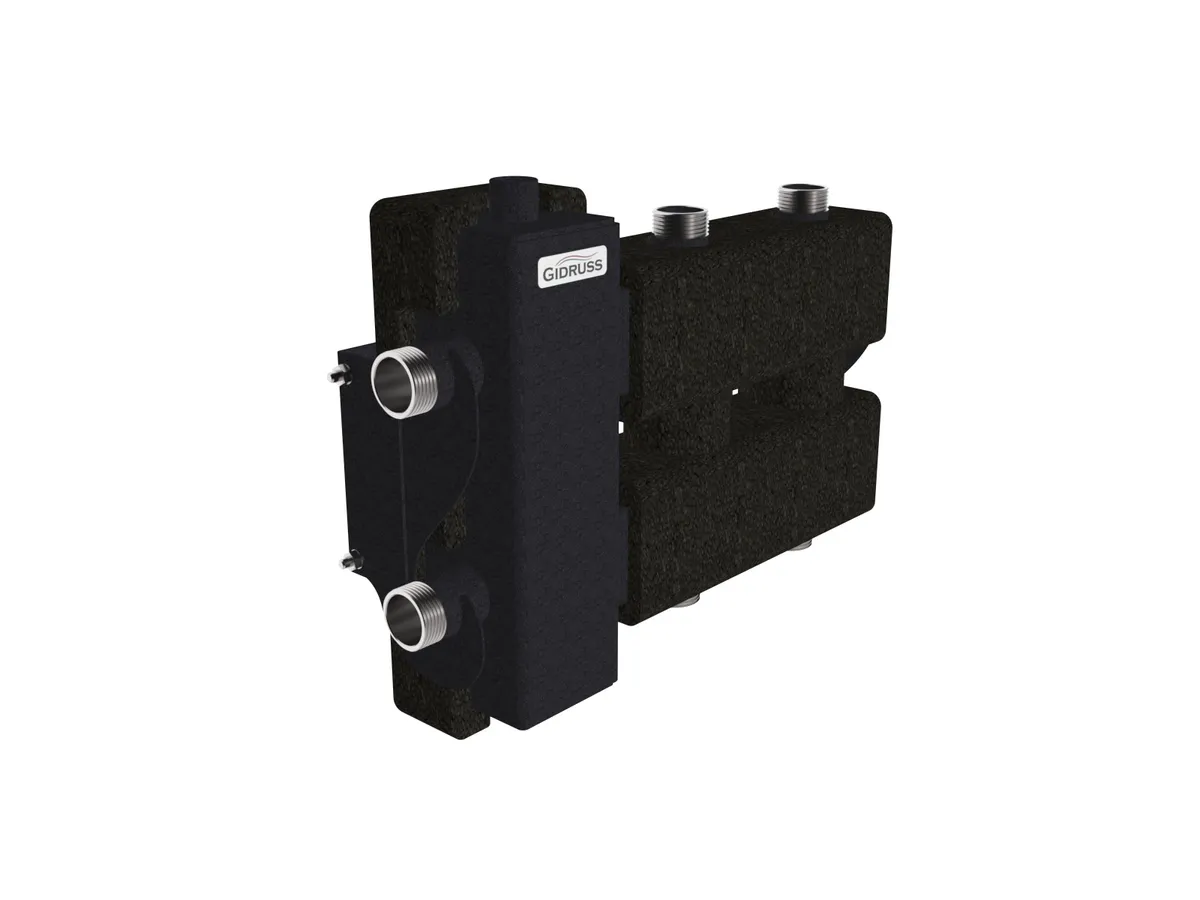 Коллектор с гидрострелкой на 3 контура dn25 для котла 24-60 кВт в теплоизоляции (09Г2С)  аналог Север М3, GSK 25-3ECO