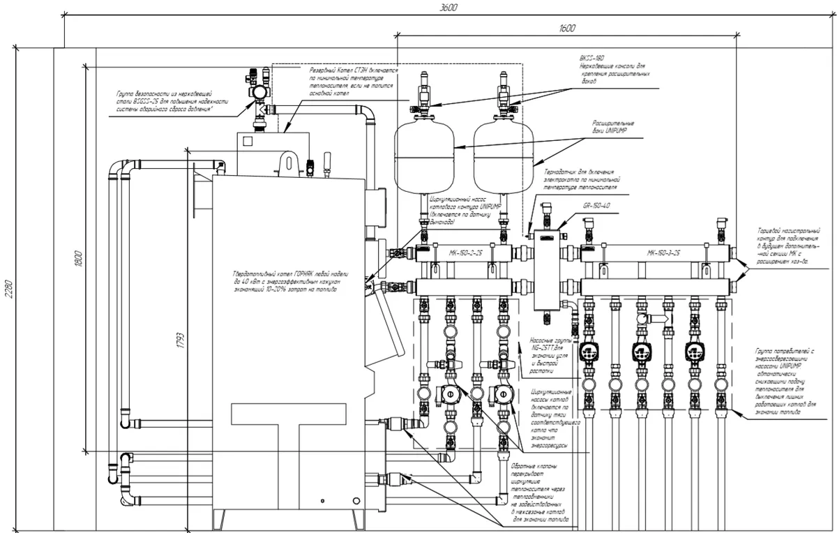 Два твердотопливных котла в системе схема отопления