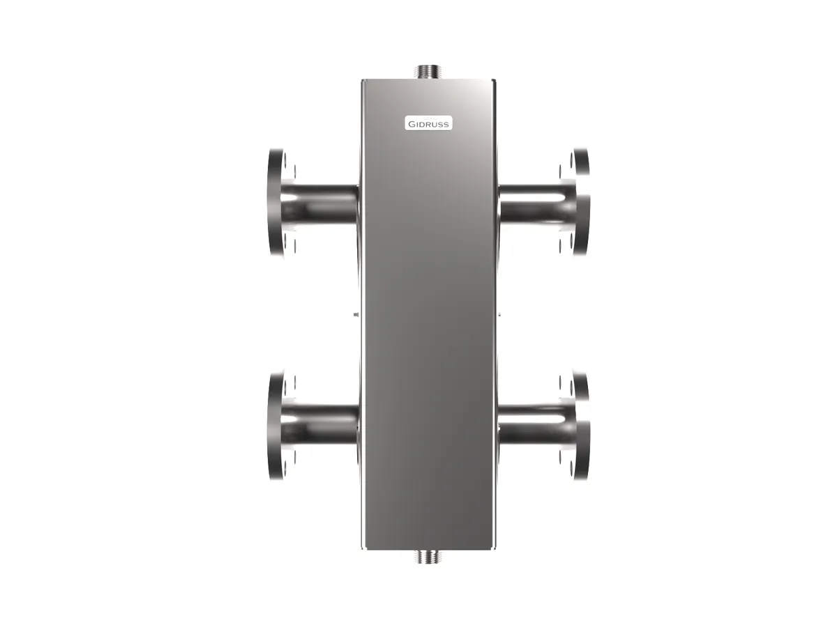 Гидрострелка Ду 50  из нержавеющей стали с нормальными фланцами по ГОСТ (для котельных 200 - 250 кВт)