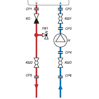 Анонс схемы обвязки настенного конденсационного котла 45-150 кВт