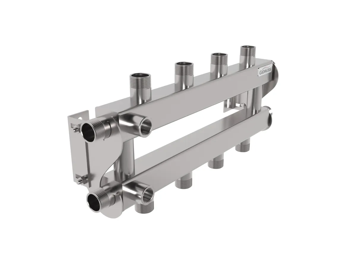 Кольцевой коллектор для отопления на 4 - 5 контуров 3/4 дюйма Кольцевой коллектор для отопления на 4 - 5 контуров 3/4 дюйма