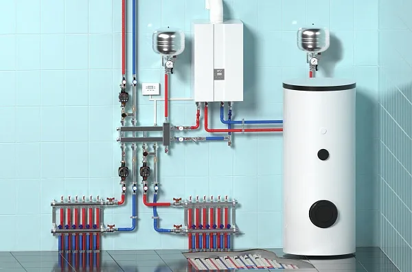 Схема отопления двухэтажного дома﻿ газовым настенным одноконтурным котлом