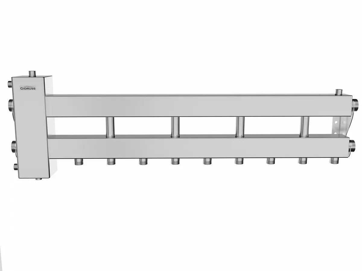 Нержавеющий коллектор с гидрострелкой на 4 + 1 контуров BMSS-150-5D
